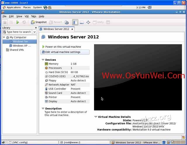在Linux系统下的虚拟机VMware-Workstation中安装Windows Server 2012-32